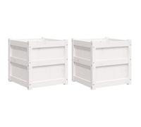 Set di 2 aiuole rettangolari rialzate in legno da giardino, fioriere da esterno, vasi rialzati per piante 50 x 50 x 50 cm, perfetti per giardinaggio domestico e paesaggistica