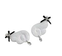 Set di 2 ali in tessuto felpato retrò per fermagli per capelli, borse, decorazione da appendere con base in lega e fiocco in tessuto felpato, One Size, come descritto