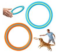 Set di 2 anelli per frisbee, anelli aerodinamici in blu e arancione | Frisbee ad anello aerodinamico, giocattolo per esterni per spiaggia e parco, gioco di lancio leggero per famiglia e animali
