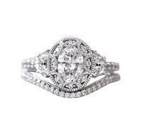 Set di 2 anelli per maniglie della porta, da 6 a 10 pezzi, design delicato, anello di lusso, regalo di compleanno, per voi per i bambini, anelli argento, 7, Rame, Non pietra preziosa