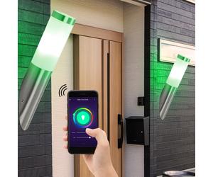 Set di 2 app per il controllo vocale della lampada da terra della lampada da parete per esterni intelligenti in un set che include lampadine a LED RGB
