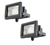 Set di 2 applique LED da 10 watt, faretto da costruzione, lampada da esterno, faretto orientabile