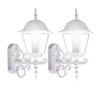 Set di 2 applique LED facciate ALU lanterne illuminazione esterna casa di campagna lampade da terrazza bianco