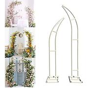 Set di 2 archi da giardino a forma di luna, per cerimonie nuziali, con kit di strumenti floreali, ideale per matrimoni, feste ed eventi