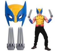 Set di 2 artigli di Wolverine, artigli di Wolverine per adulti con maschera illuminata, accessorio per artigli giocattolo di Wolverine, per bambini dai 5 anni in su, cosplay di lupo mannaro argento.