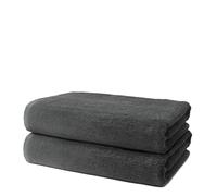 Set di 2 Asciugamani Bagno 70x140 cm | Grande Telo da Doccia e Bagno | 100% Cotone | Spugna Morbido e Assorbente | 500g/m2 | Hotel e B&B | Oeko-TEX | Ôhm | Grigio scuro