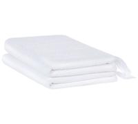 Set di 2 asciugamani bagno in spugna di cotone bianco con nappe decorative Atiu