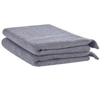 Set di 2 asciugamani bagno in spugna di cotone grigio con nappe decorative Atiu