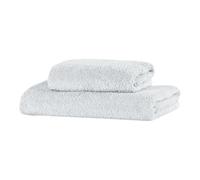 Set di 2 Asciugamani Bagno Viso e Ospite, in Spugna di Cotone 450 gr/mq, 110 x 60 cm + 60 x 40 cm, Morbido al Tatto, Made in Italy, Tinta Unita Bianco