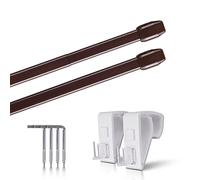 Set di 2 aste estensibili, 2 aste per tende con morsetto, fissaggio senza fori (colore: marrone, dimensioni: 40-60 cm)