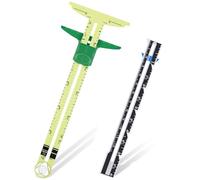 Set di 2 attrezzi da cucito con spinta, accessori da cucito in acciaio inox, righello 5 in 1 a T, righello per trapunta in tessuto per lavori a maglia, artigianato, cucito, per principianti