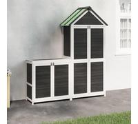 Set di 2 attrezzi da giardino in legno di pino massiccio grigio