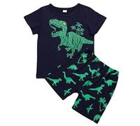 Set di 2 Bambino Pigiami Corti con T-Shirt e Pantaloncini, in Cotone Pigiama Corto Estivo Ottimi per la Primavera e L'Estate Abbigliamento Bambini e Ragazzi Pigiama Bambino Manica (Green, 7 Years)