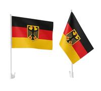 Set di 2 bandiere della Germania per auto, per finestrini dell'auto, articolo per fan del calcio, per finestrini dell'auto, 45 x 30 cm