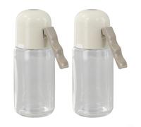 Set di 2 barattoli dosatori di precisione per condimenti in vetro, per sale, pepe ed erbe aromatiche, con erogatore di controllo, facile da riempire, apertura larga, accessorio da cucina bianco