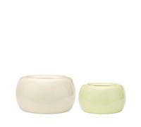 Set di 2 Barattoli Maru, Beige/verde Chiaro