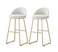 Set di 2 barre in velluto con leghe in metallo dorato e design basso senza braccioli perfetti per le isole della cucina e i controsoffitti