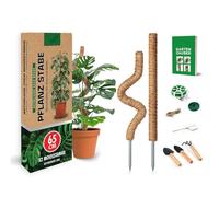 Set di 2 bastoncini per muschio da 60 cm, in cocco, per piante rampicanti di piccole e medie dimensioni come Monstera, Filodendro e ederutute, con set di attrezzi da giardino e e-book