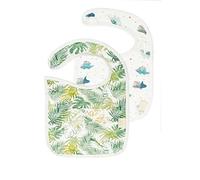 Set di 2 bavaglini in mussola per bambini, 100% cotone biologico, in mussola, morbidi e assorbenti, con chiusura regolabile, accessori per l'alimentazione del bambino