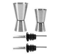 Set di 2 bicchieri da miscelazione con 2 beccucci, bicchieri da miscelazione in acciaio inox, bicchieri graduati a doppia estremità, bicchieri da cocktail graduati, adatti per feste in bar, cocktail