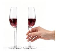 Set di 2 bicchieri da vino a metà metà con manico lungo, creativi, per vino rosso, bianco, champagne, regalo divertente per gli amanti del vino, decorazione per feste, matrimoni, compleanni, Natale