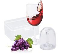 Set di 2 bicchieri da vino To Go, con scatola per il trasporto, 200 ml, set da 2 bicchieri da vino da campeggio, feste in piscina, feste in giardino, festival e picnic