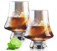 Set di 2 bicchieri da whisky delicati da 225 ml: bicchieri da whisky, bicchieri da whisky, bicchieri da whisky, vetro snifter di lusso, infrangibili, lavabili in lavastoviglie per famiglia, feste e