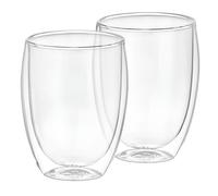 Set di 2 bicchieri per bevande a doppia parete da 350 ml in vetro borosilicato