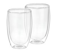 Set di 2 bicchieri per bevande a doppia parete da 350 ml in vetro borosilicato