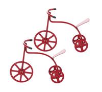 Set Di 2 Biciclette E Tricicli in Miniatura in Scala 112 Decorazioni in Metallo Per Casa Delle Bambole Da Collezione