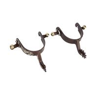 Set di 2 binari da cowboy occidentale | Tracce di cavallo vintage in bronzo a basso tenore di carbonio | Attrezzatura girevole per comandi morbidi | Design dal taglio antico