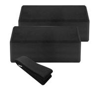Set di 2 blocchi for esercizi di fitness in schiuma con cinturino in EVA for yoga indoor, for palestra domestica(Black)