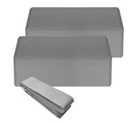 Set di 2 blocchi for esercizi di fitness in schiuma con cinturino in EVA for yoga indoor, for palestra domestica(Gray)