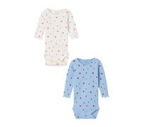 Set di 2 body per neonati con bottoni a pressione, maniche lunghe e scollo roton