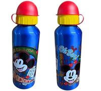 Set di 2 borracce per bambini con Topolino, in alluminio, senza BPA e a prova di perdite, 530 ml, riutilizzabili, per asilo, scuola, viaggi, picnic e attività all'aperto, 21 cm ciascuna