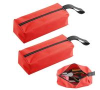Set di 2 Borsa Porta Attrezzi, Piccola e Portatile, in Poliestere 600D, Multifunzionale con Cerniera per Giardinaggio, Lavoro Esterno e Riporre Oggetti d'Arte (rosso)