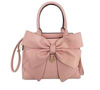 Set di 2 borse da donna con grande fiocco e nodo, in pelle PU, borsa con manico superiore, borsa di design per donna, rosa, 33W