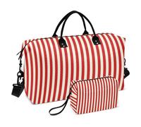Set di 2 borse da viaggio trapuntate multi tasche alla moda per riporre tutti i, Strisce Candy, One Size, Classico