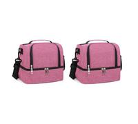 Set di 2 borse frigo, 9,7 l, doppia borsa termica isolata, in tessuto cationico, piccola borsa da picnic con isolamento termico, borsa termica portatile, per lavoro, viaggi, ufficio, 25 x 17 x 23 cm