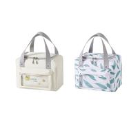 Set di 2 borse frigo, borsa per il pranzo, 5,5 l, con funzione di supporto caldo/freddo per il pranzo, borsa da picnic, borsa termica isolata, per spiaggia, lavoro, viaggi, 23,5 x 14 x 18,5 cm