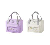 Set di 2 borse frigo, borsa per il pranzo, 5,5 l, con funzione di supporto caldo/freddo per il pranzo, borsa da picnic, borsa termica isolata, per spiaggia, lavoro, viaggi, 23,5 x 14 x 18,5 cm