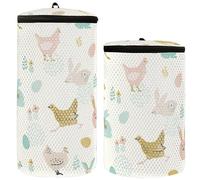 Set di 2 borse per il lavaggio delle scarpe da ginnastica, borsa per scarpe in rete, lavabile, con animali selvatici e cartoni animati, Cartone animato carino animale selvatico, 1 size,