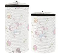 Set di 2 borse per il lavaggio delle scarpe da ginnastica con gattino bianco e carino, per lavare le scarpe, 1 taglia unica, Cartone animato carino gattino bianco, 1 size