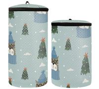 Set di 2 borse per il lavaggio delle scarpe da ginnastica e lavatrice, borsa per lavare le scarpe in lavatrice, gatti divertenti di Natale, 1 taglia, moderna/aderente, Gatti divertenti di Natale, 1