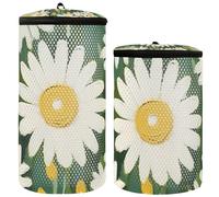 Set di 2 borse per scarpe da ginnastica in lavatrice, con margherite, per lavare le scarpe, colore: bianco, Margherita bianca., 1 size