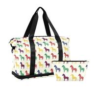 Set di 2 borse sportive da palestra con cavalli svedesi colorati borsa tote con tracolla regolabile per escursioni