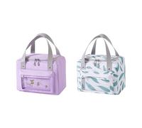 Set di 2 borse termiche da 5,5 l, per il pranzo, con funzione di supporto caldo/freddo per il pranzo, borsa da picnic, borsa termica isolata, per spiaggia, lavoro, viaggi, 23,5 x 14 x 18,5 cm (D)