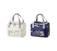 Set di 2 borse termiche da 5,5 l, per il pranzo, con funzione di supporto caldo/freddo, per il pranzo, borsa termica isolata, per spiaggia, lavoro, viaggi, 23,5 x 14 x 18,5 cm (C)