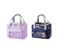 Set di 2 borse termiche da 5,5 l, per il pranzo, con funzione di supporto caldo/freddo, per il pranzo, borsa termica isolata, per spiaggia, lavoro, viaggi, 23,5 x 14 x 18,5 cm (E)