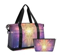 Set di 2 borsette colorate per cosmetici, per yoga, motivo tarocco bohémien, colorato bohémien tarocco astrologia, taglia unica, colorato bohémien tarocco astrologia, vita unica, Tarocco bohémien